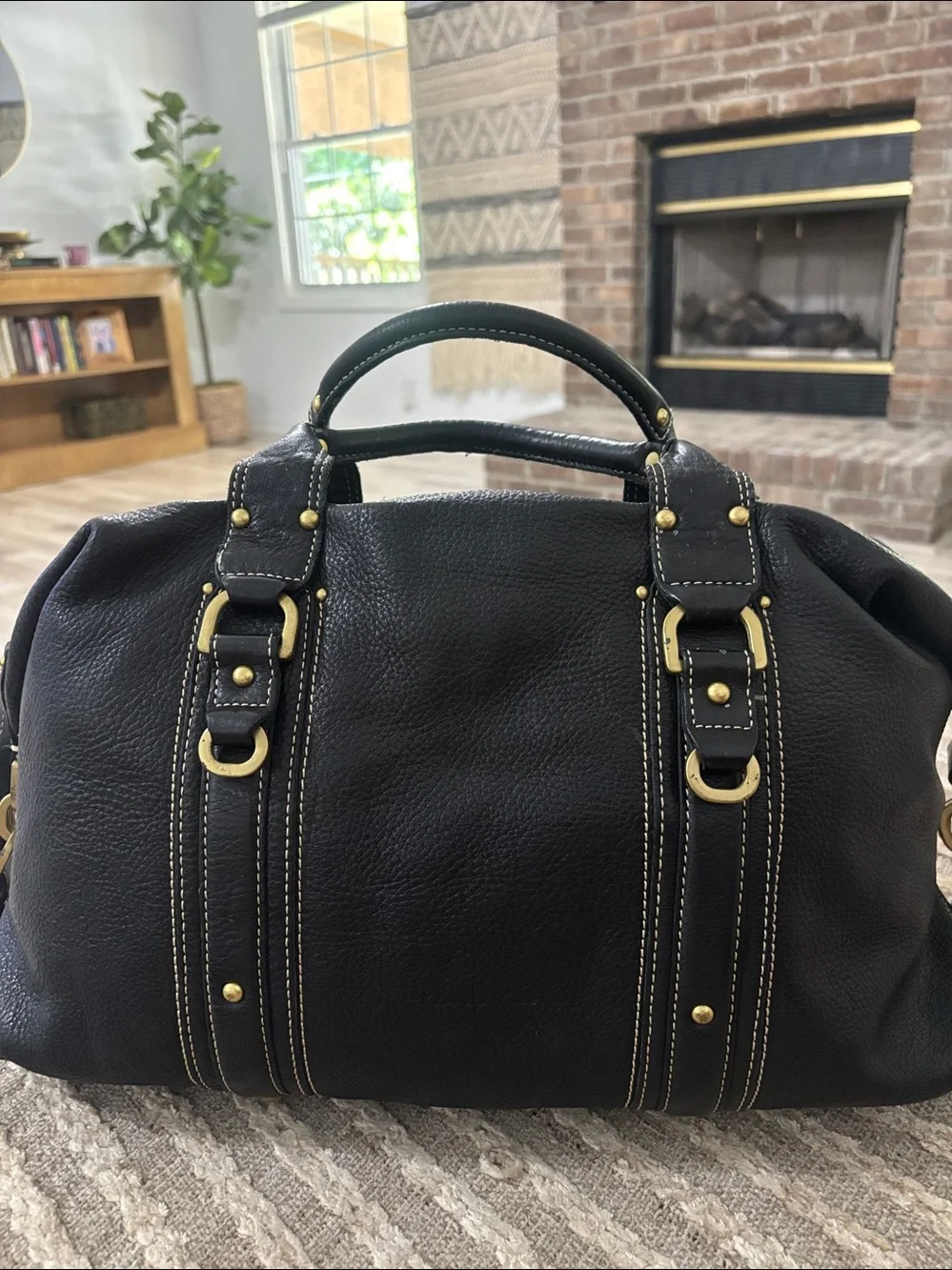 Kennedy Cole Black Leather Hobo Large Handbag
